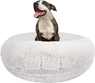 🐾 bessie and barnie signature snow white luxury shag extra plush faux fur bagel pet bed: ultimate comfort for dogs of all sizes! logo