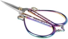 img 3 attached to 🌈 BIHRTC 6.3 Inch Sewing Scissors: Stainless Steel Auspicious Clouds Shears for Sewing, Office, and Craft Needlework - Rainbow Scissors