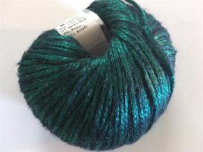 img 2 attached to 🎸 Emerald Green Rock Star Metallic Shine Nylon Wool Blend Yarn - 50g