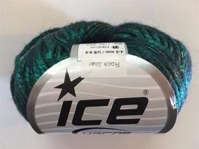 img 1 attached to 🎸 Emerald Green Rock Star Metallic Shine Nylon Wool Blend Yarn - 50g