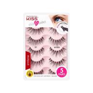 👁️ kiss so wispy false eyelashes multipack #01 - full bouncy volume & curl, signature wispy effect, high-quality synthetic, crisscross pattern, cruelty-free, reusable, contact lens friendly, 5 pairs logo