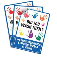 🧼 pixelverse design 7x10 - social distancing decal sticker - promoting hygiene: 'did you wash them?' - premium adhesive sign for ensuring safety at grocery stores logo