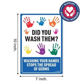 img 3 attached to 🧼 Pixelverse Design 7X10 - Social Distancing Decal Sticker - Promoting Hygiene: 'Did You Wash Them?' - Premium Adhesive Sign for Ensuring Safety at Grocery Stores