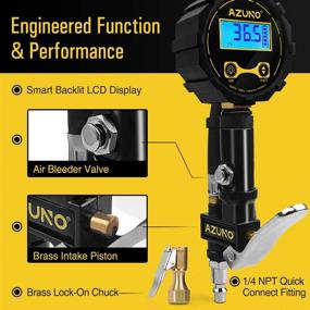 img 3 attached to 🚲 AZUNO Bike Tire Inflator: Pressure Gauge & Air Compressor Tool for Presta and Schrader Valves