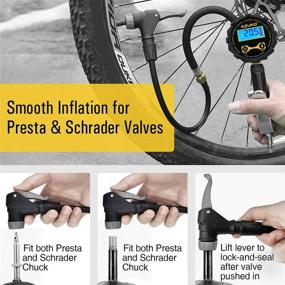 img 1 attached to 🚲 AZUNO Bike Tire Inflator: Pressure Gauge & Air Compressor Tool for Presta and Schrader Valves