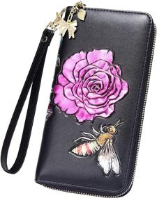 img 4 attached to 💼 Stylish FEITH FELLY Embossed Wristlet Wallets for Women - Perfect for Handbags
