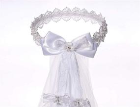 img 1 attached to 🌸 Elegant White Floral First Communion Veils for Girls: A Touch of Grace and Charm