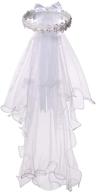 🌸 elegant white floral first communion veils for girls: a touch of grace and charm logo