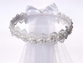 img 2 attached to 🌸 Elegant White Floral First Communion Veils for Girls: A Touch of Grace and Charm