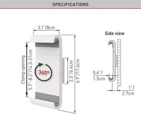 img 2 attached to Barkan Настенный кронштейн для планшета, фиксированный, 7-12 дюймов - 3 фунта, белый, надежная защелка, 360 градусов вращения, низкий профиль