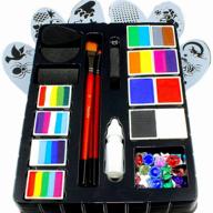 🎨 kids' face paint kit by kryvaline professionals: stencils, brushes, super fine glitters in spill-proof bottles, and skin jewels logo