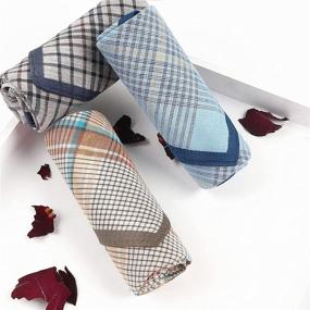 img 1 attached to Houlife Checked Pattern Handkerchief Multicoloure Men's Accessories