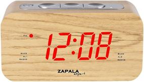 img 4 attached to ⏰ ZAPALA Wake-Up Alarm Clock with Radio for Bedroom or Kitchen, Large Display, Dual Alarms, Sleep & Snooze Function, FM Radio with 10 Pre-set Stations, Adjustable Brightness, Wooden Cabinet, Battery Backup