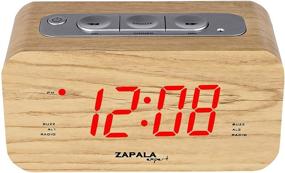 img 3 attached to ⏰ ZAPALA Wake-Up Alarm Clock with Radio for Bedroom or Kitchen, Large Display, Dual Alarms, Sleep & Snooze Function, FM Radio with 10 Pre-set Stations, Adjustable Brightness, Wooden Cabinet, Battery Backup