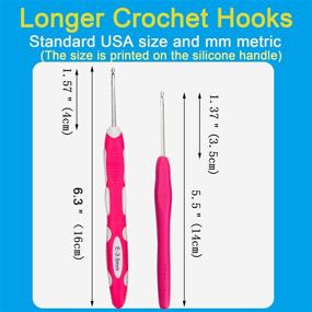 img 1 attached to 🧶 Ctcwsh 9 PCS Longer Ergonomic Crochet Hook Set: USA Standard Sizes B to J 2.0mm-6.0mm, Smooth Soft Grip Handles - Ideal for Arthritic Hands, Beginners and Experienced Crocheters