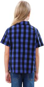 img 1 attached to Toddler Little Sleeve Button Checkered Girls' Clothing in Tops, Tees & Blouses