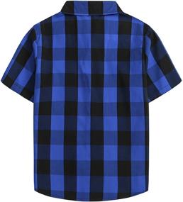 img 3 attached to Toddler Little Sleeve Button Checkered Girls' Clothing in Tops, Tees & Blouses