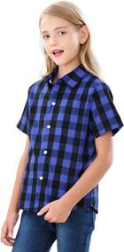 img 2 attached to Toddler Little Sleeve Button Checkered Girls' Clothing in Tops, Tees & Blouses