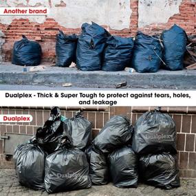 img 1 attached to 🗑️ Dualplex 30 Gallon Black Trash Bags - 100 Count, Heavy Duty 33” X 39” Black Garbage Bag 33 Gallon
