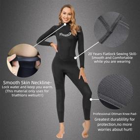 img 2 attached to 🏊 Women's 3mm Wetsuit - Ravani Freediving Wetsuit for Women with Neoprene, Long Sleeve for Surfing, Diving, Swimming, and Kayaking