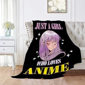 img 3 attached to 🌸 Just A Girl Who Loves Anime Lightweight Flannel Fleece Blanket - Cartoon Cute Throw Blanket for Bed/Couch/Sofa - Toddler 50x40 Inch S