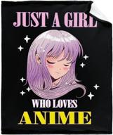 🌸 just a girl who loves anime lightweight flannel fleece blanket - cartoon cute throw blanket for bed/couch/sofa - toddler 50x40 inch s logo