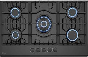 img 3 attached to 🔥 Empava 30-Inch Gas Stove Top Cooktop with 5 Italy Sabaf Sealed Burners, NG/LPG Convertible - Black Tempered Glass