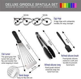 img 1 attached to 🍳 15-Piece Stainless Steel Griddle Accessories Kit for Blackstone and Camp Chef Griddle - HAXIYA Flat Top Griddle Tools Set with Carry Bag, Spatula, Scraper, Egg Rings for Teppanyaki & Gas Grill