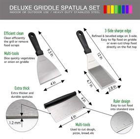 img 2 attached to 🍳 15-Piece Stainless Steel Griddle Accessories Kit for Blackstone and Camp Chef Griddle - HAXIYA Flat Top Griddle Tools Set with Carry Bag, Spatula, Scraper, Egg Rings for Teppanyaki & Gas Grill