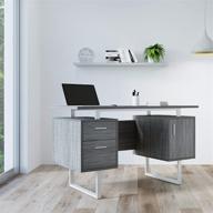 🖥️ gray modern office desk with storage by techni mobili логотип