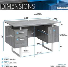 img 1 attached to 🖥️ Gray Modern Office Desk with Storage by Techni Mobili