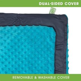 img 2 attached to 🧩 BARMY Weighted Lap Pad for Kids: 5lb Sensory Lap Blanket with Removable Washable Cover - Aqua Blue, 100% Cotton Inner Weighted Blanket (24"x24")