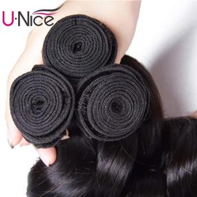 img 2 attached to 💇 UNice Hair Icenu Series: 8A Brazilian Loose Wave Virgin Hair - 3 Bundle Pack - Natural Color