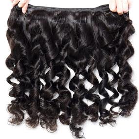 img 1 attached to 💇 UNice Hair Icenu Series: 8A Brazilian Loose Wave Virgin Hair - 3 Bundle Pack - Natural Color