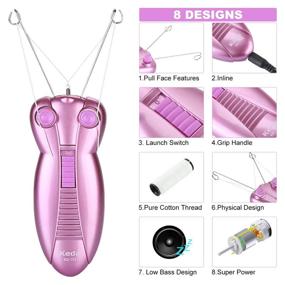 img 3 attached to 🌸 WAYCOM Ladies Facial Hair Remover: Electric Women's Beauty Epilator for Easy Threading and Hair Removal, Shaving, Face Massaging - Delicate Purple Device Depilation