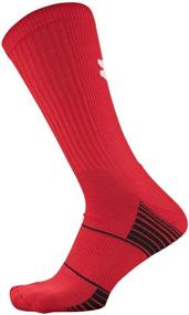 img 2 attached to Under Armour Youth Team Crew Socks - Red/White, Small - 1 Pair