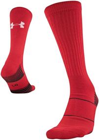 img 4 attached to Under Armour Youth Team Crew Socks - Red/White, Small - 1 Pair