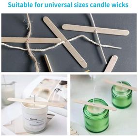 img 1 attached to 310 Pcs Candle Making Supplies: Wicks for Soy Candles, Tealights, and more with Wooden Wick Centering Device and Candle Stickers