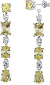 img 4 attached to 💎 Stunning MASSETE Sterling Simulated Earrings: Versatile Earrings for Girls' Jewelry Collection