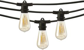 img 3 attached to Mr Beams 4W ST58 Bulb Nostalgic Vintage Edison LED Weatherproof Outdoor String Lights, 24 feet, Black