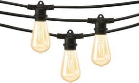 img 4 attached to Mr Beams 4W ST58 Bulb Nostalgic Vintage Edison LED Weatherproof Outdoor String Lights, 24 feet, Black