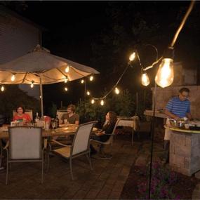 img 2 attached to Mr Beams 4W ST58 Bulb Nostalgic Vintage Edison LED Weatherproof Outdoor String Lights, 24 feet, Black