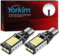 🔆 yorkim 921 led bulb, high power 2835 21-smd chips, extremely bright t15 led reverse lights, error free backup light bulbs for car, 906 904 902 w16w 921 led lights, 6000k white, pack of 2 logo