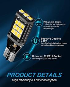 img 1 attached to 🔆 Yorkim 921 LED Bulb, High Power 2835 21-SMD Chips, Extremely Bright T15 LED Reverse Lights, Error Free Backup Light Bulbs for Car, 906 904 902 W16W 921 LED Lights, 6000K White, Pack of 2