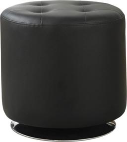 img 2 attached to Black Round Upholstered Ottoman by Coaster Home Furnishings