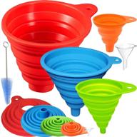 🥄 silicone collapsible kitchen funnels set of 6 - easy bottle filling, liquid & powder transfer, perfect for canning logo