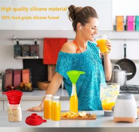 img 3 attached to 🥄 Silicone Collapsible Kitchen Funnels Set of 6 - Easy Bottle Filling, Liquid & Powder Transfer, Perfect for Canning