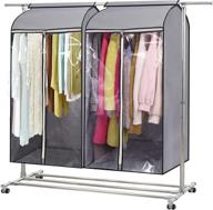 👗 misslo 43" hanging garment bags - ideal storage solution for dust-free clothes, featuring large clear window and triple-zipper opening - set of 2 (rack not included) логотип