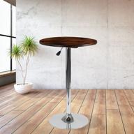 🔲 flash furniture adjustable round rustic pine wood table - height range 26.25'' to 35.5'' logo