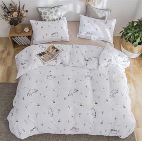 img 2 attached to 🐱 Premium Soft Bedding Set - Jieshiling Queen Duvet Cover with Lightweight Queen Duvet Cover and 2 Pillowcases Zipper Closure - Adorable Cat Theme